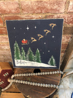 Believe with sleigh and reindeer (Square Design)