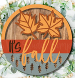 It's Fall with leaves (3D Door Hanger)