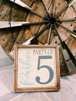 Party Of, personalized (Square Design)