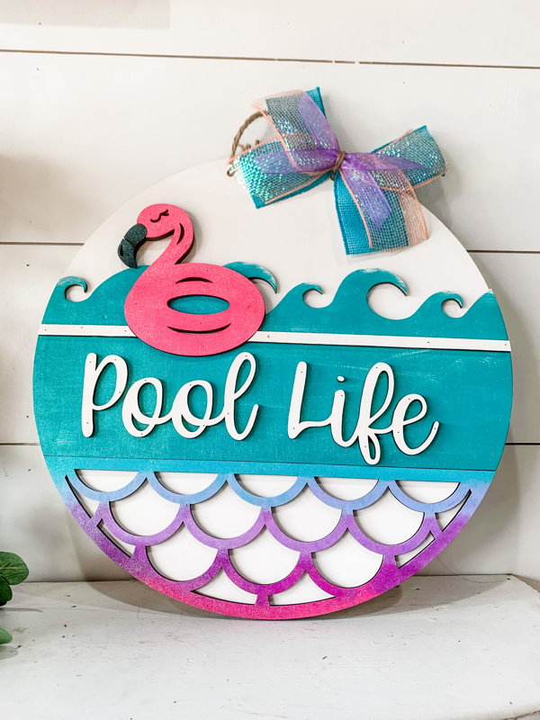 Pool Life, flamingo (3D Door Hanger)