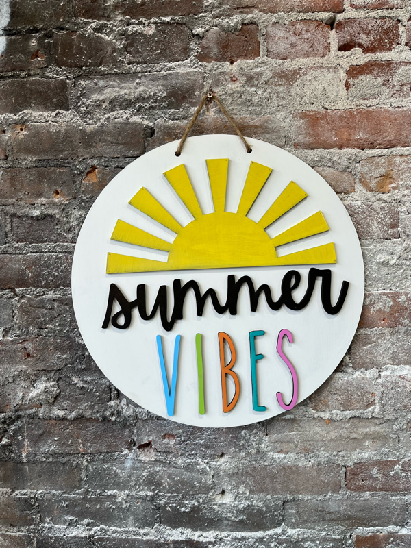 Summer Vibes, sun (3D Door Hanger)