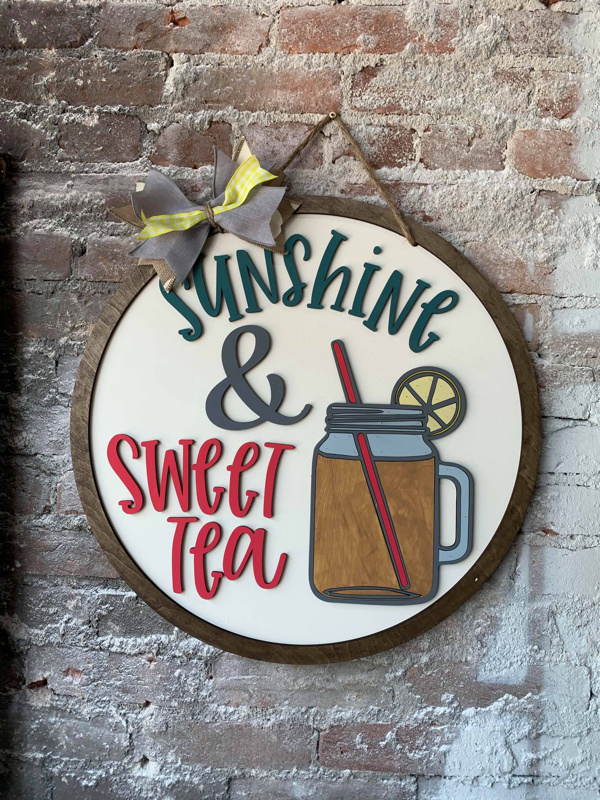 Sunshine and Sweet Tea (3D Door Hanger)