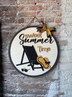 Sweet Summer Time, beach chair (3D Door Hanger)