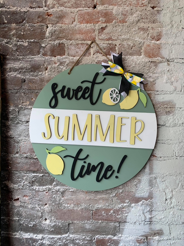Sweet Summer Time, lemons (3D Door Hanger)
