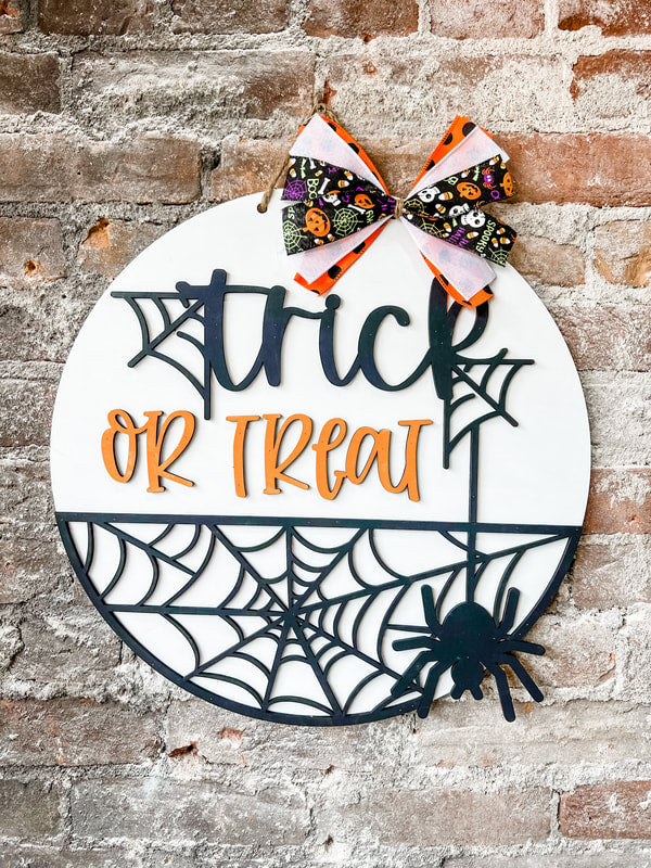 Trick or Treat, spider (3D Door Hanger)