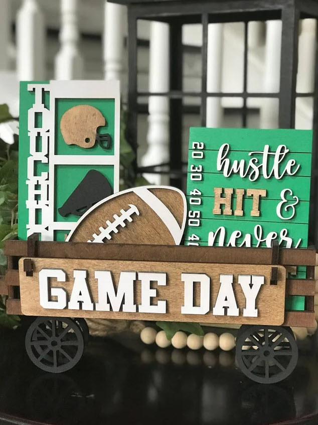 Game Day Football (Interchangeable Wagon Set) Pulp and Pine DIY Studio