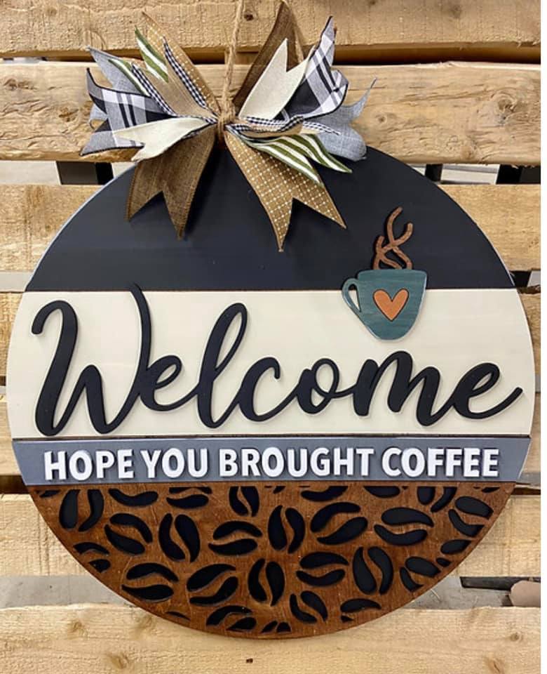 Welcome, coffee (3D Door Hanger)
