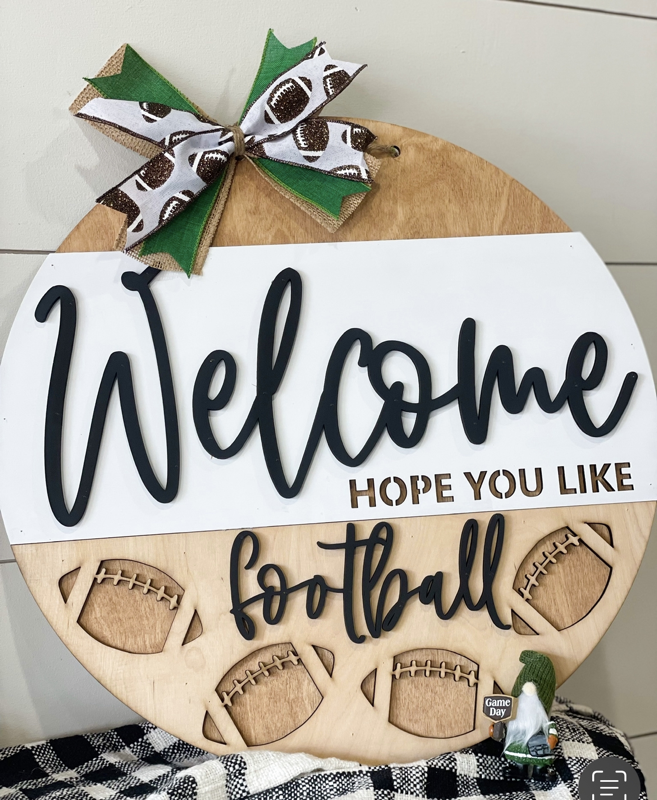 Welcome, football (3D Door Hanger)