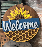 Welcome, sunflower honeycomb (3D Door Hanger)