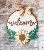 Welcome, sunflower (3D Door Hanger)